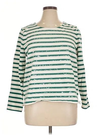 Pre-owned Talbots 3/4 Sleeve Top Green Boatneck Tops