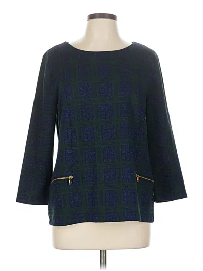 Pre-owned Talbots 3/4 Sleeve Top Green Square Neckline Tops