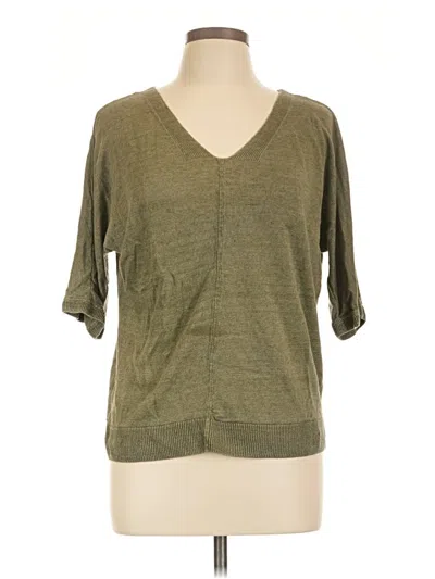 Pre-owned Talbots 3/4 Sleeve Top Green V-neck Tops
