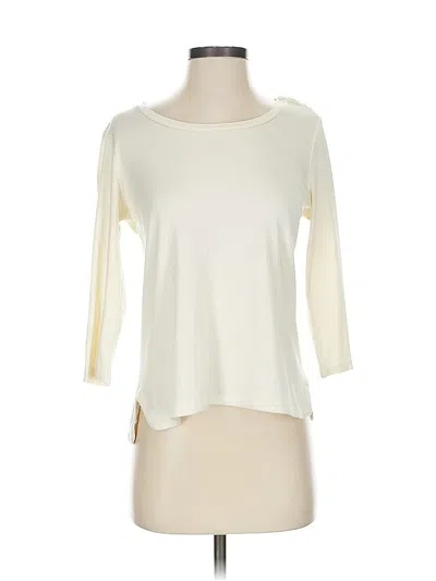 Pre-owned Talbots 3/4 Sleeve Top Ivory Boatneck Tops In White