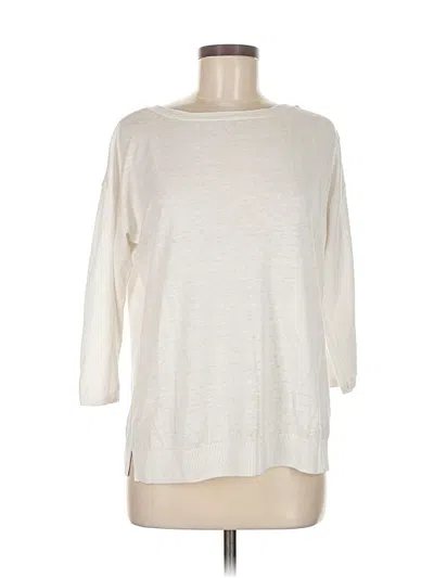 Pre-owned Talbots 3/4 Sleeve Top Ivory Boatneck Tops In White