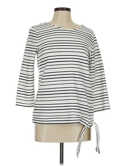 Pre-owned Talbots 3/4 Sleeve Top Ivory Boatneck Tops In White