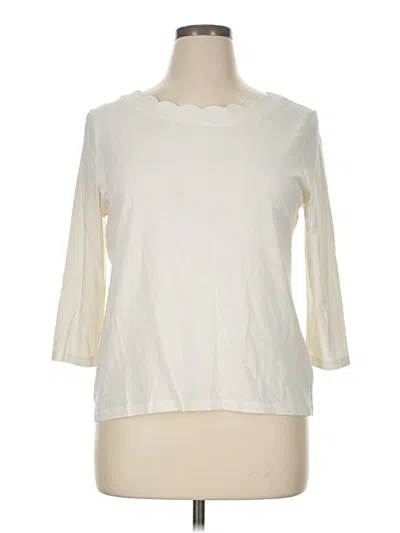 Pre-owned Talbots 3/4 Sleeve Top Ivory Boatneck Tops In White