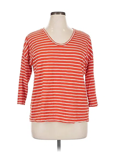 Pre-owned Talbots 3/4 Sleeve Top Orange Scoop Neck Tops