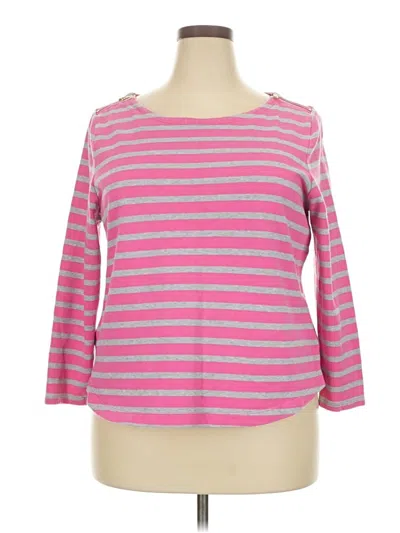 Pre-owned Talbots 3/4 Sleeve Top Pink Boatneck Tops