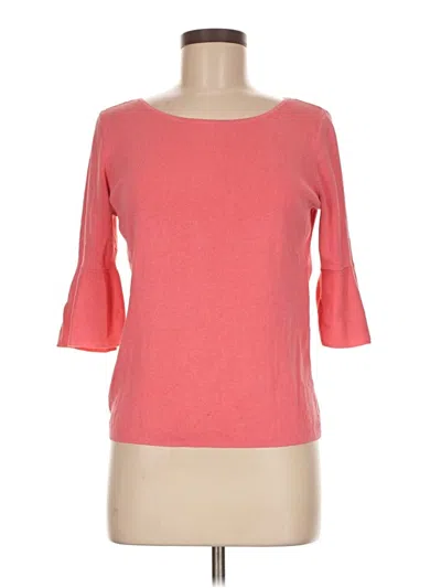 Pre-owned Talbots 3/4 Sleeve Top Pink Boatneck Tops