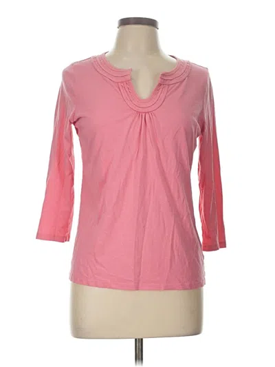 Pre-owned Talbots 3/4 Sleeve Top Pink Scoop Neck Tops