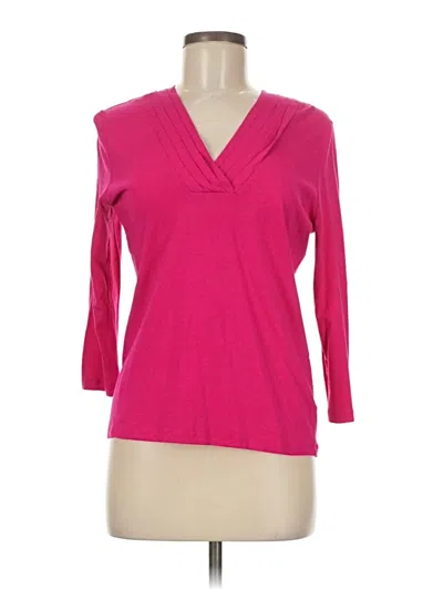 Pre-owned Talbots 3/4 Sleeve Top Pink V Neck Tops