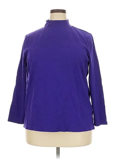 Pre-owned Talbots 3/4 Sleeve Top Purple Turtleneck Tops