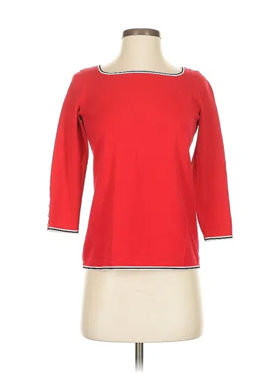 Pre-owned Talbots 3/4 Sleeve Top Red Boatneck Tops