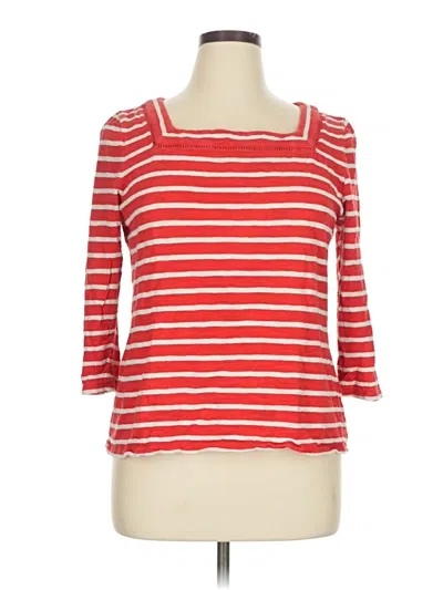 Pre-owned Talbots 3/4 Sleeve Top Red Boatneck Tops