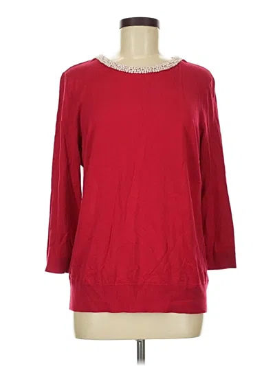 Pre-owned Talbots 3/4 Sleeve Top Red Boatneck Tops
