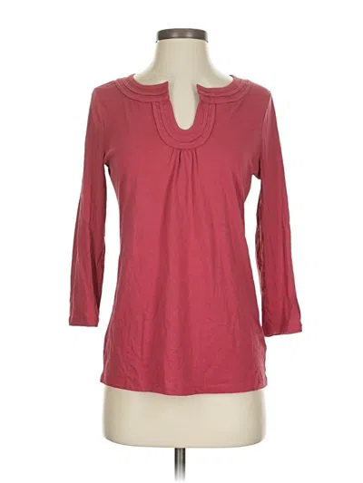 Pre-owned Talbots 3/4 Sleeve Top Red Keyhole Neckline Tops