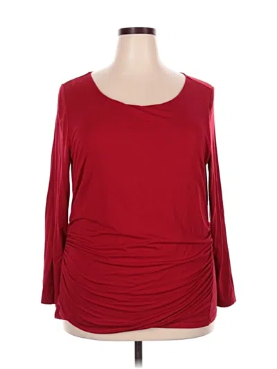Pre-owned Talbots 3/4 Sleeve Top Red Scoop Neck Tops