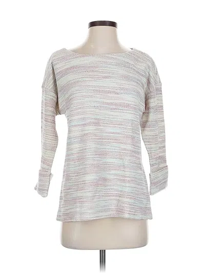 Pre-owned Talbots 3/4 Sleeve Top Silver Boatneck Tops