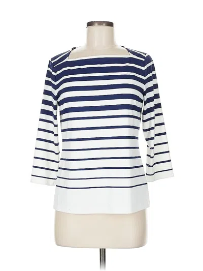 Pre-owned Talbots 3/4 Sleeve Top White Boatneck Tops