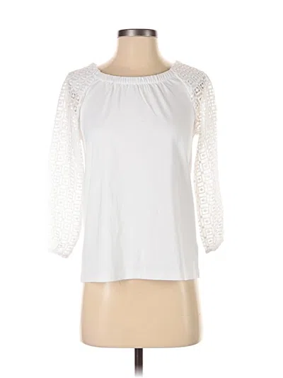 Pre-owned Talbots 3/4 Sleeve Top White Boatneck Tops