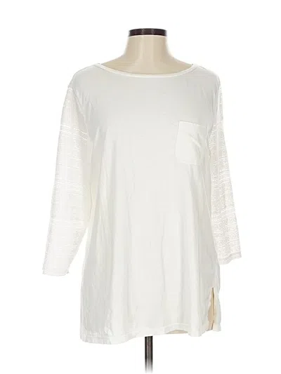 Pre-owned Talbots 3/4 Sleeve Top White Boatneck Tops