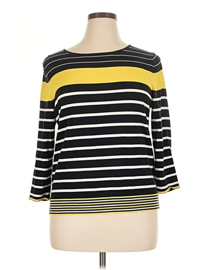 Pre-owned Talbots 3/4 Sleeve Top Yellow Boatneck Tops