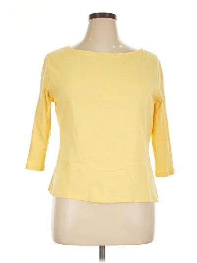 Pre-owned Talbots 3/4 Sleeve Top Yellow Boatneck Tops