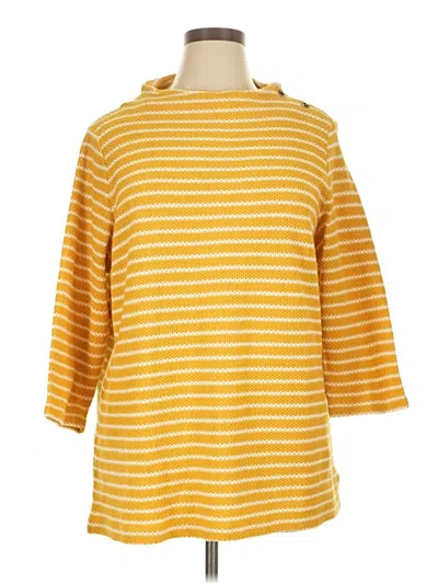 Pre-owned Talbots 3/4 Sleeve Top Yellow Crew Neck Tops