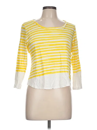 Pre-owned Talbots 3/4 Sleeve Top Yellow Scoop Neck Tops