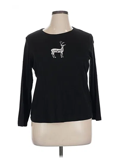 Pre-owned Talbots 3/4 Sleeve T-shirt In Black