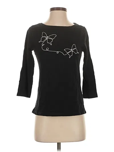 Pre-owned Talbots 3/4 Sleeve T-shirt In Black