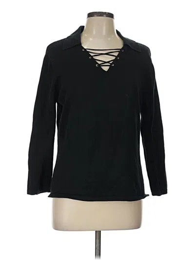 Pre-owned Talbots 3/4 Sleeve T-shirt In Black
