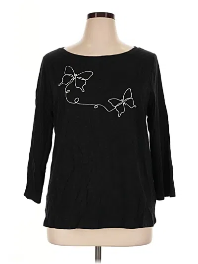 Pre-owned Talbots 3/4 Sleeve T-shirt In Black
