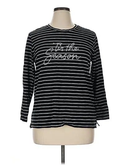 Pre-owned Talbots 3/4 Sleeve T-shirt In Black