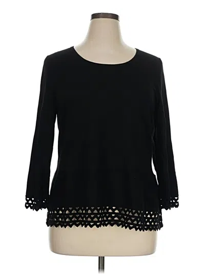 Pre-owned Talbots 3/4 Sleeve T-shirt In Black