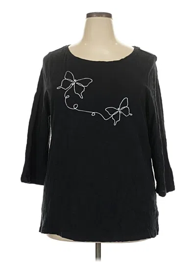 Pre-owned Talbots 3/4 Sleeve T-shirt In Black