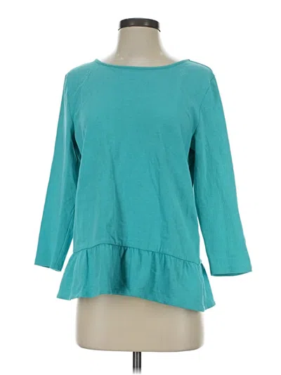 Pre-owned Talbots 3/4 Sleeve T-shirt In Blue