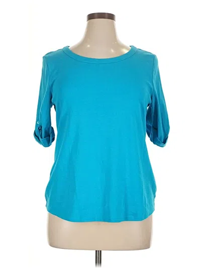 Pre-owned Talbots 3/4 Sleeve T-shirt In Blue
