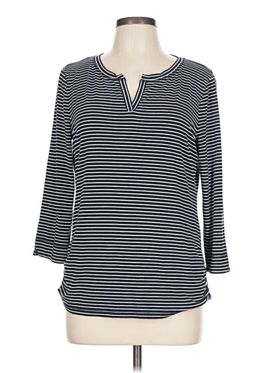 Pre-owned Talbots 3/4 Sleeve T-shirt In Blue