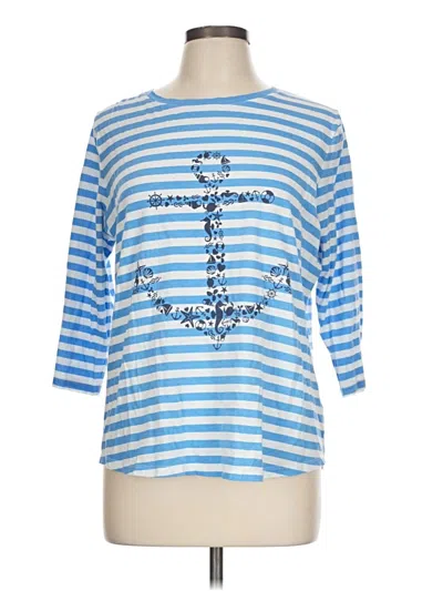 Pre-owned Talbots 3/4 Sleeve T-shirt In Blue