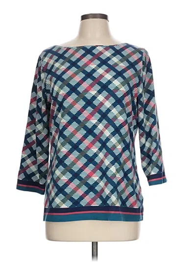 Pre-owned Talbots 3/4 Sleeve T-shirt In Blue