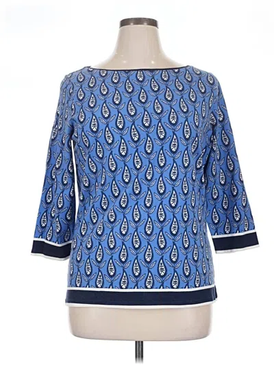 Pre-owned Talbots 3/4 Sleeve T-shirt In Blue