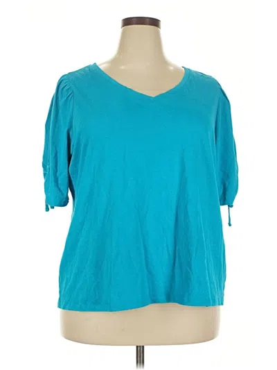 Pre-owned Talbots 3/4 Sleeve T-shirt In Blue