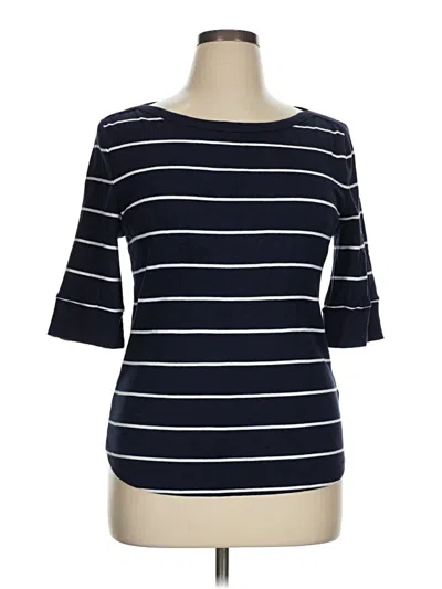 Pre-owned Talbots 3/4 Sleeve T-shirt In Blue