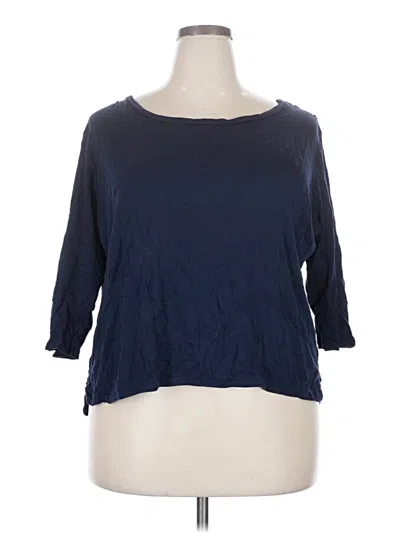 Pre-owned Talbots 3/4 Sleeve T-shirt In Blue