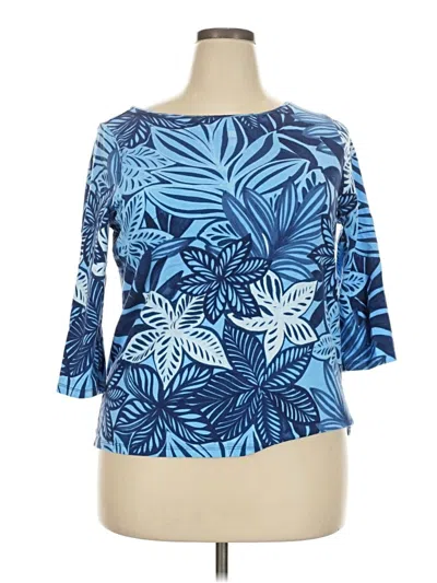 Pre-owned Talbots 3/4 Sleeve T-shirt In Blue
