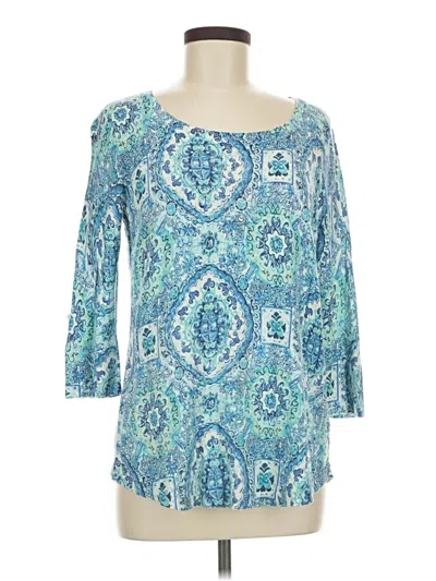 Pre-owned Talbots 3/4 Sleeve T-shirt In Blue