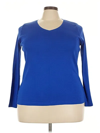 Pre-owned Talbots 3/4 Sleeve T-shirt In Blue