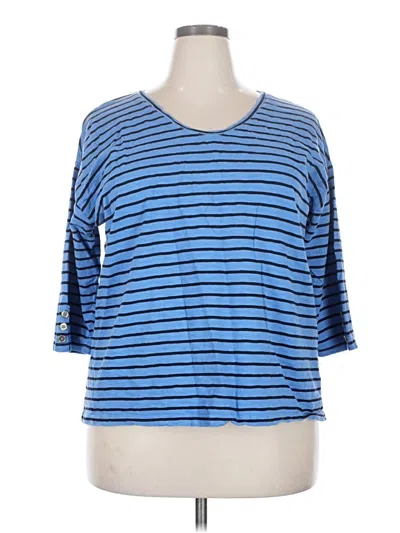 Pre-owned Talbots 3/4 Sleeve T-shirt In Blue