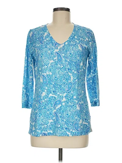 Pre-owned Talbots 3/4 Sleeve T-shirt In Blue