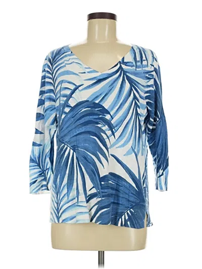Pre-owned Talbots 3/4 Sleeve T-shirt In Blue