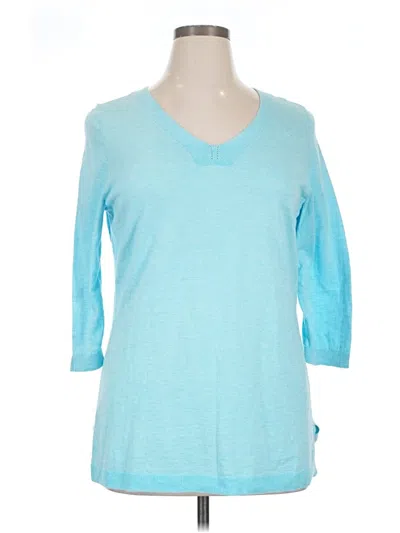 Pre-owned Talbots 3/4 Sleeve T-shirt In Blue