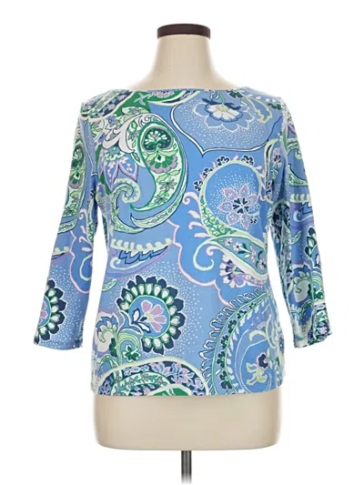 Pre-owned Talbots 3/4 Sleeve T-shirt In Blue